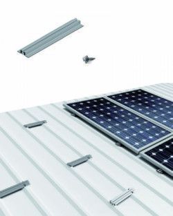 Estructura Cubierta cubierta de chapa 1 Panel Solar 05 V MICRORAIL Estructura Cubierta cubierta de chapa 1 Panel Solar 05 V MICRORAIL