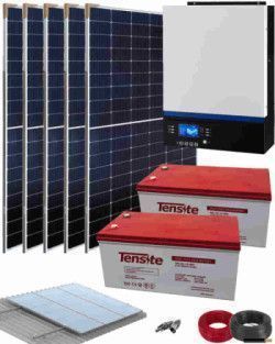 Kit solar 6 × 595 W con inversor Voltronic 4 kW y 2 baterías AGM 250 Ah