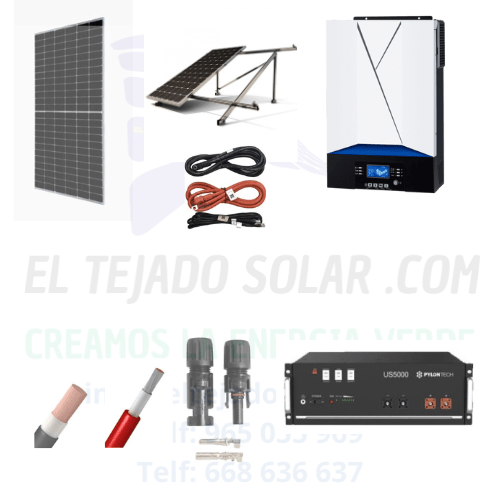 kit solar aislada-VMIII 6000 W 48 V⚡ bateria litio Pylontech US5000-🔋 panel 605 W 18000 W al dia ☀️ estructura inclinada kit solar aislada-VMIII 6000 W 48 V⚡ bateria litio Pylontech US5000-🔋 panel 605 W 18000 W al dia ☀️ estructura inclinada