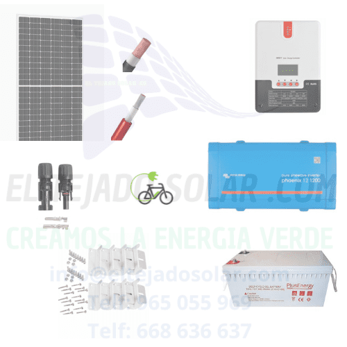 Kit solar camper Inversor 12 V Victron 1200 W + Regulador CON APP 30 Ah ⚡PANEL 435 W ☀️ BATERIA AGM 250 Ah 🔋