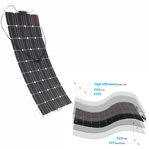 Panel Solar Flexible 100 W 12 V monocristalino