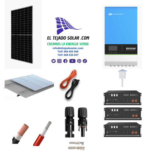 Kit tbb 8000 W ⚡Pylontech US5000 🔋 panel 550 W 33 kW dia ☀️