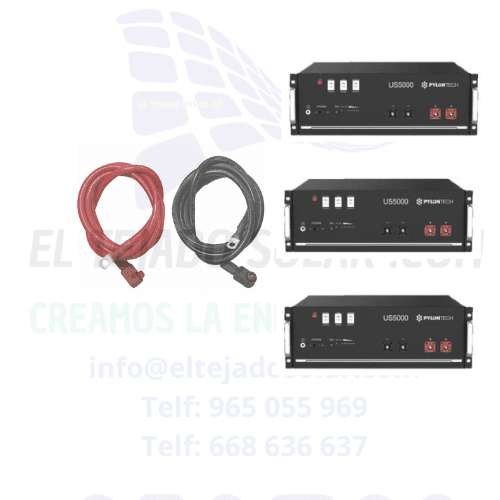 KIT BATERIAS Pylontech 3 X US5000 48 V + CABLE 14700 W