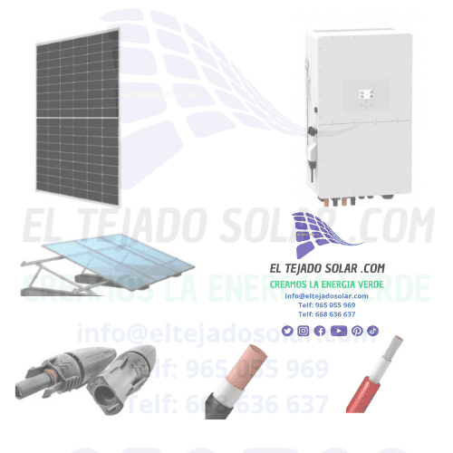 kit solar Deye HIBRID 8 kW ⚡ 50 kW dia ☀️ inclinada 🔋 *LITIO