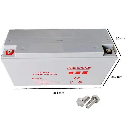 Batería solar AGM 200 Ah 12 V PlusEnergy TP12-200 Ah Batería solar AGM 200 Ah 12 V PlusEnergy TP12-200 Ah