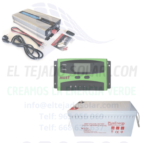 kit ampliación camper 🚐 Inversor 3000 W ⚡ Regulador PWM 40a ⚡ GEL 250 Ah 🔋