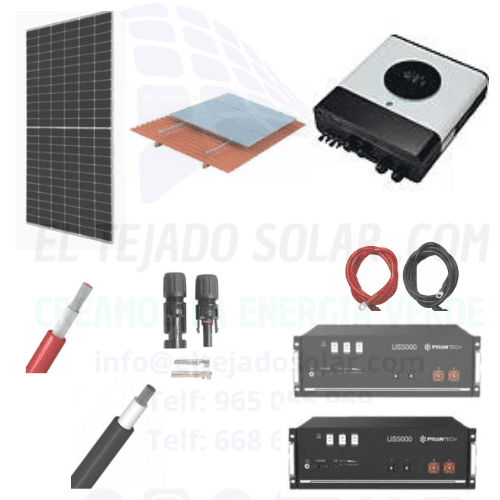 Batería de litio Pylontech de 9,6 kWh, estructura para chapa