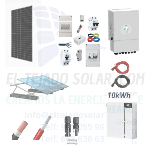kit solar Deye HIBRIDO 6 kW 230 V ⚡ panel 605 W 36300 W AL DIA ☀️ BATERIA LITIO Deye AIW 10200 W 🔋 ESTRUCTURA INCLINADA kit solar Deye HIBRIDO 6 kW 230 V ⚡ panel 605 W 36300 W AL DIA ☀️ BATERIA LITIO Deye AIW 10200 W 🔋 ESTRUCTURA INCLINADA