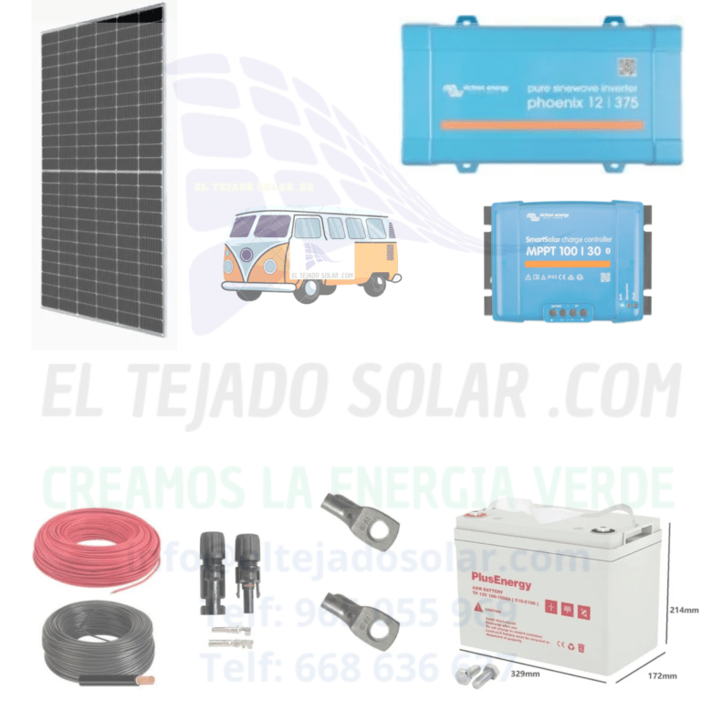 Kit camper Victron inv. 375 reg 30 Ah GEL 150 Ah panel 455 W