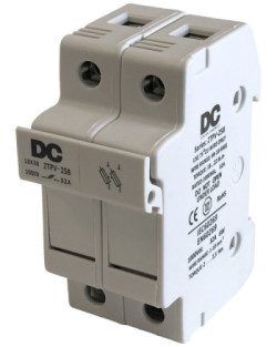 Portafusibles Solar Fotovoltaico DC Doble 10 × 38 1000 V