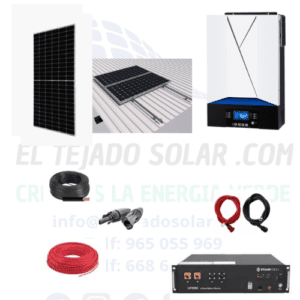 Kit VMIII 5000W 48V ⚡ litio 4800w 🔋 Panel 605w 18kw día ☀️