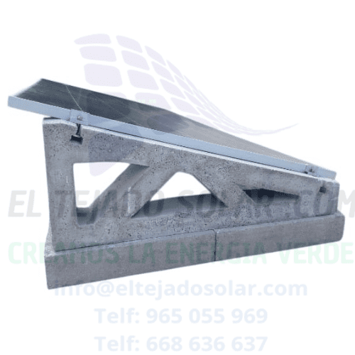 ESTRUCTURA INCLINADA HORMIGON 15° para 8 paneles solares XXL