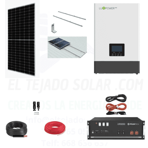 KIT SOLAR LUXPOWER 5000 W ⚡ PANEL 25 kW DIA ☀️ LITIO US5000 🔋