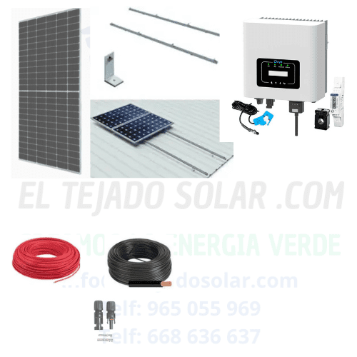 Kit solar de conexión a red 3,21 kWp con inversor Deye 6 kW