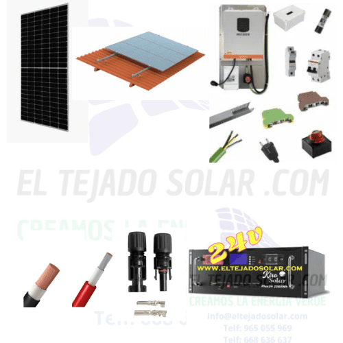 Kit solar premontado aislada 4 kW⚡ litio 2.8 kW 🔋panel 595 W☀️
