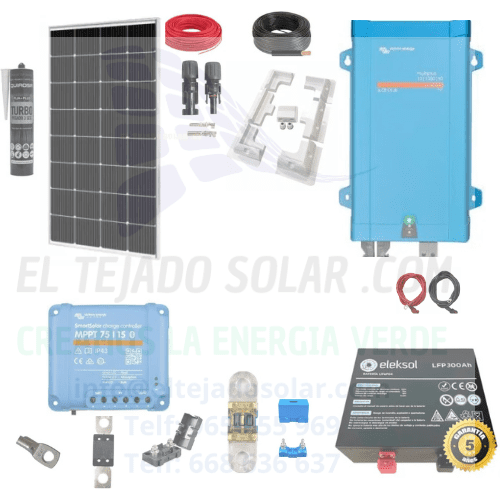 KIT SOLAR CAMPER Victron 1.6KVA ⚡1000 W DIA ☀️ LITIO 200 Ah 🔋