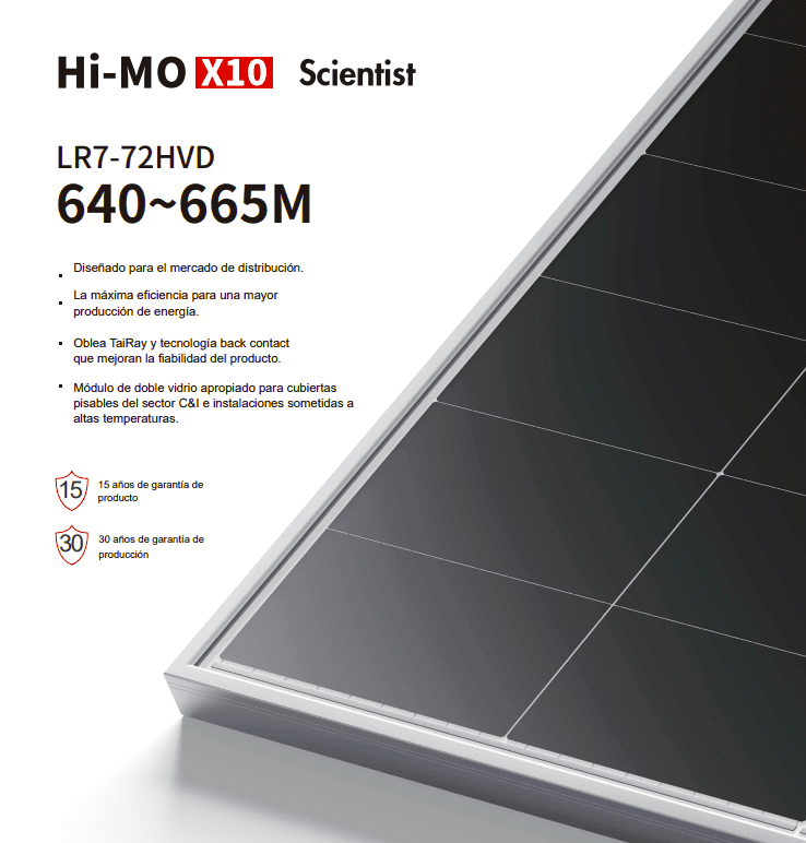 Panel Solar LONGi 645 W 144 cel HIMO X10 LR7-72HVH