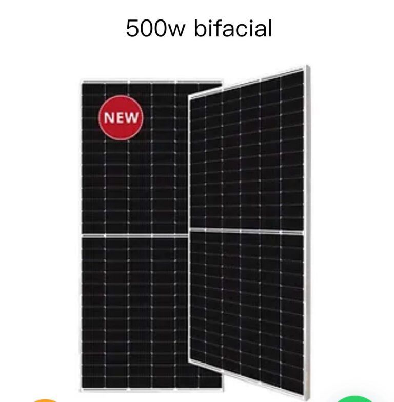 Panel Solar Bifacial 500 W +Energy 120 CEL N-TYPE Marco negro