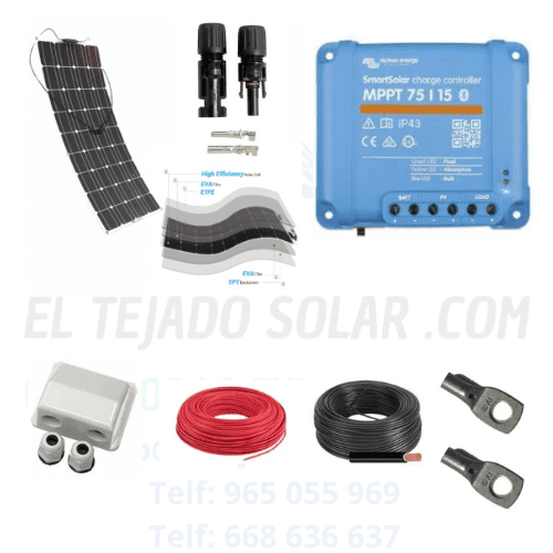 KIT camper autocaravana panel flexible 200 W