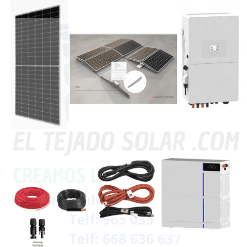 Kit solar de conexión a red 230 V 16 × 455 W con inversor Deye 8 kW