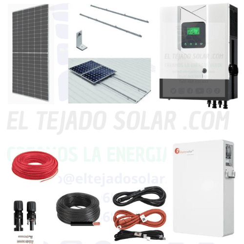 KIT SOLAR AISLADA 25 kW DIA ☀️ LITIO LUX 5120 W 🔋 INVERSOR 6 kW