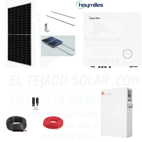 Kit solar para vivienda aislada 6,35 kWp con inversor Hoymiles 6 kW