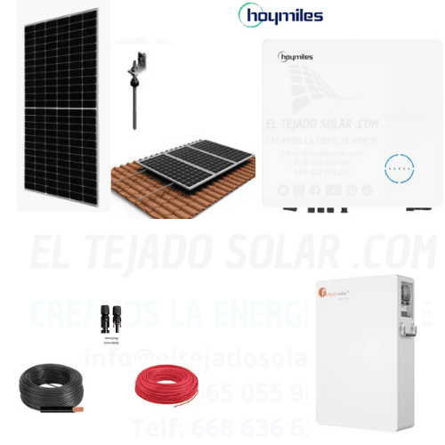 Kit solar para vivienda aislada 4,84 kWp con inversor Hoymiles 6 kW