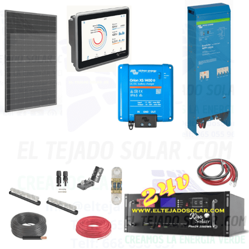kit 🚐 CAMPER LOVE Victron 1600Va 24 V ⚡ 2800 W 🔋 paneles 600 W ☀️