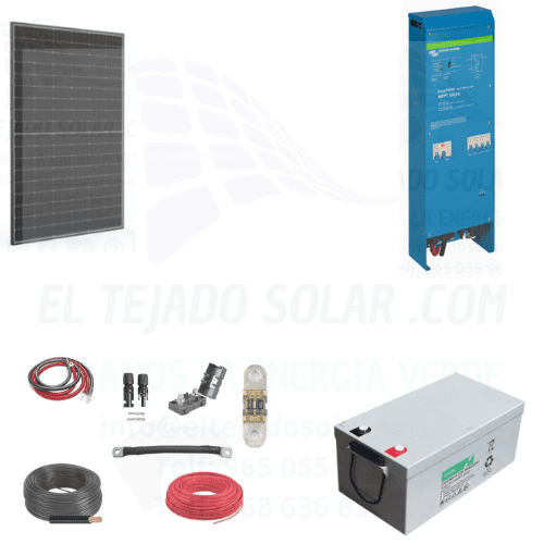 kit 🚐 CAMPER Victron 1600Va 12 V ⚡ AGM 300A 🔋 panel 600 W ☀️