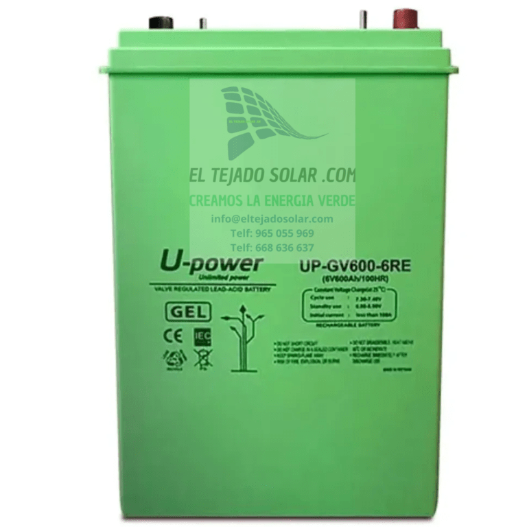 Batería solar GEL 600 Ah 6 V GV600-6RE UPOWER