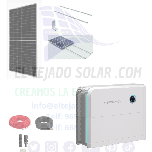kit SIGENERGY RED TP 30 kW trifásico ⚡bateria 10 kW 🔋 panel 600 W 120 kW dia ☀️ cubierta de chapa