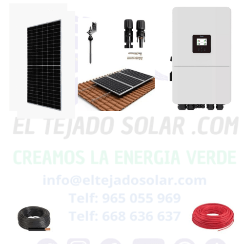 Kit solar autoconsumo Deye 10000 W ⚡ trifásico ☀️ 75 kW día Kit solar autoconsumo Deye 10000 W ⚡ trifásico ☀️ 75 kW día