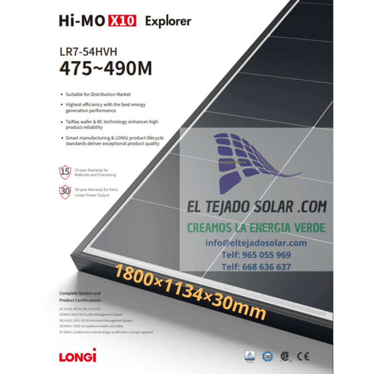 Panel LONGi 480 W 108 CEL. HIMO X10 Black HVH