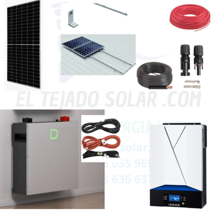 Kit solar 6 kW 1MPPT⚡ litio 5.1 kW 🔋 panel 635 W ☀️ 25K