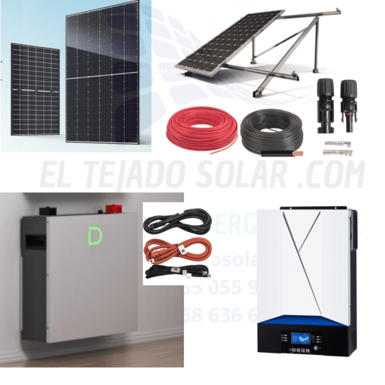 KIT SOLAR 6 kW 1mppt⚡ LITIO 5.1 kW 🔋 PANEL 25k día ☀️ suelo
