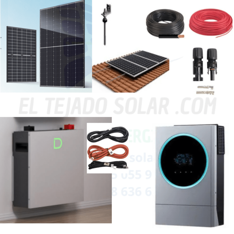 KIT SOLAR 6 kW VMIV⚡ LITIO 5.1K 🔋 PANEL 635 W 25k día ☀️ teja