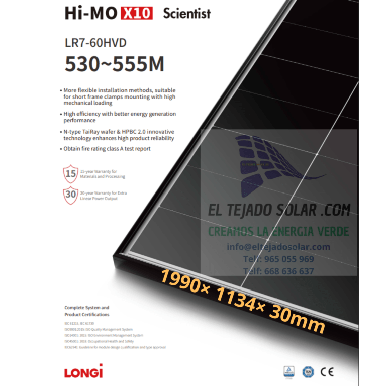 Panel LONGi 535 W Bifacial 120 CEL. HIMO X10 Black HVD
