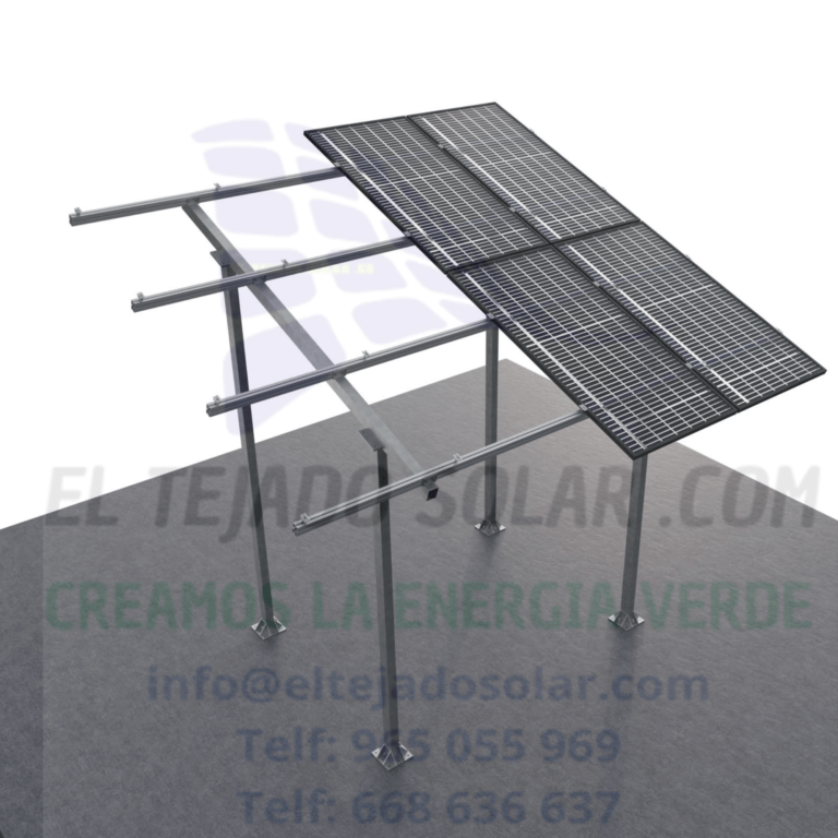 Estructura-terraza-parking-solar-8 paneles 20° Sunfer 38 V