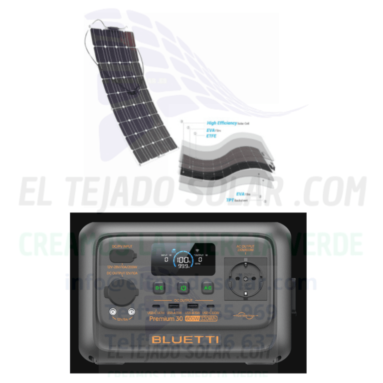 Kit Bluetti Energía 600 W +panel 150 W FLEX Camper-Camping-Van