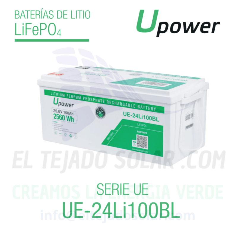 Batería litio Upower BLUETOOTH 24 V 2560 W 100 Ah UE-24LI100BL