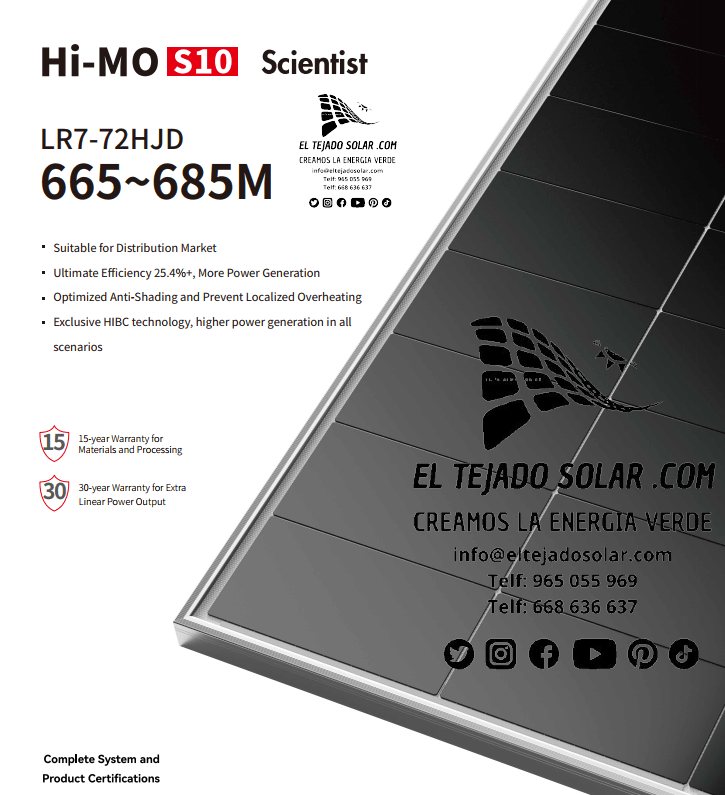 Panel LONGi 670 Wp BIFACIAL 144 CEL HIMO S10 LR7-72HJD
