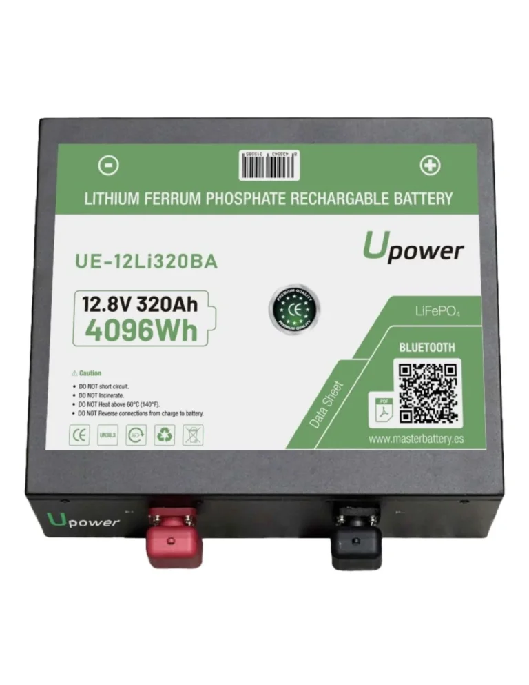Batería Litio Upower UE-12-LI320BA bajo asiento 320 Ah Bluetooth Batería Litio Upower UE-12-LI320BA bajo asiento 320 Ah Bluetooth