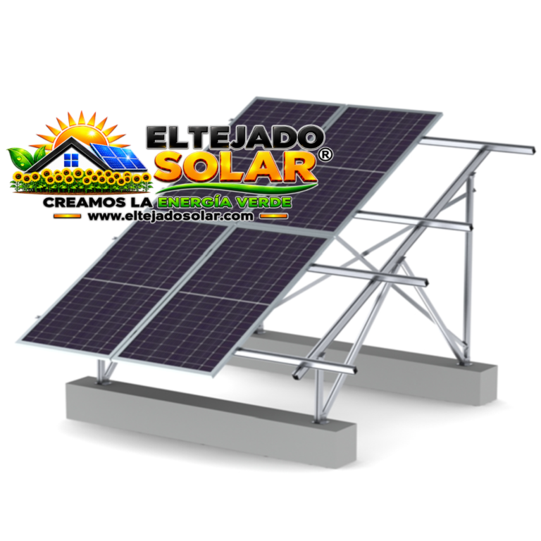 Estructura solar Suelo 8 paneles 30° anclada ó geo-tornillos