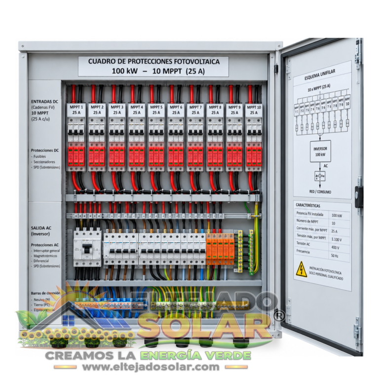 Cuadro de Protecciones 100 kW 10 MPPT 25A 1K Vdc