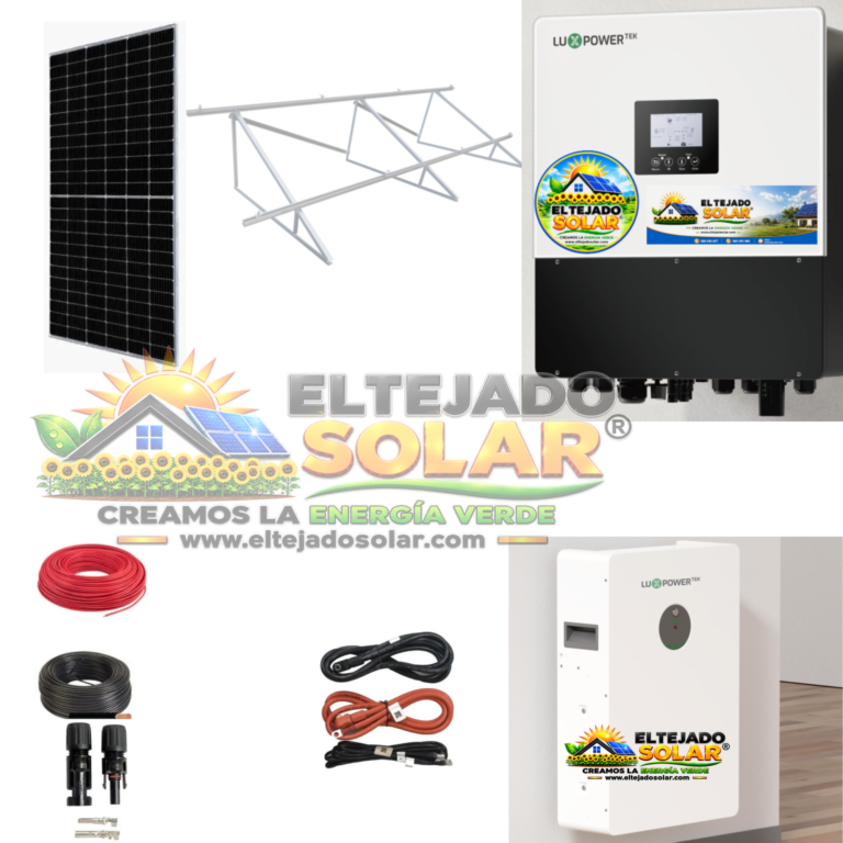 Kit solar Luxpower estructura inclinada 10KW Híbrido RED + Backup Baterías a la carta elige opciones