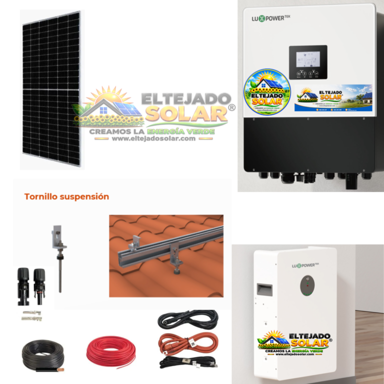 Kit solar Luxpower Híbrido RED + Backup Teja 5,9 kWp con inversor 8kw Baterías a la carta elige opciones Kit solar Luxpower Híbrido RED + Backup Teja 5,9 kWp con inversor 8kw Baterías a la carta elige opciones