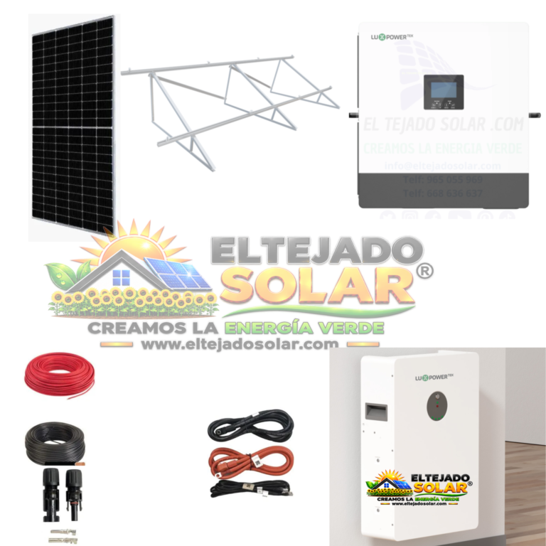 Kit solar Luxpower Híbrido RED + Backup estructura inclinada 5,9 kWp con inversor 8kw Baterías a la carta elige opciones Kit solar Luxpower Híbrido RED + Backup estructura inclinada 5,9 kWp con inversor 8kw Baterías a la carta elige opciones